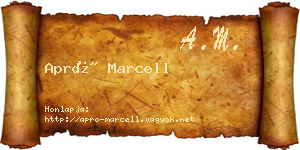 Apró Marcell névjegykártya
