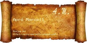 Apró Marcell névjegykártya